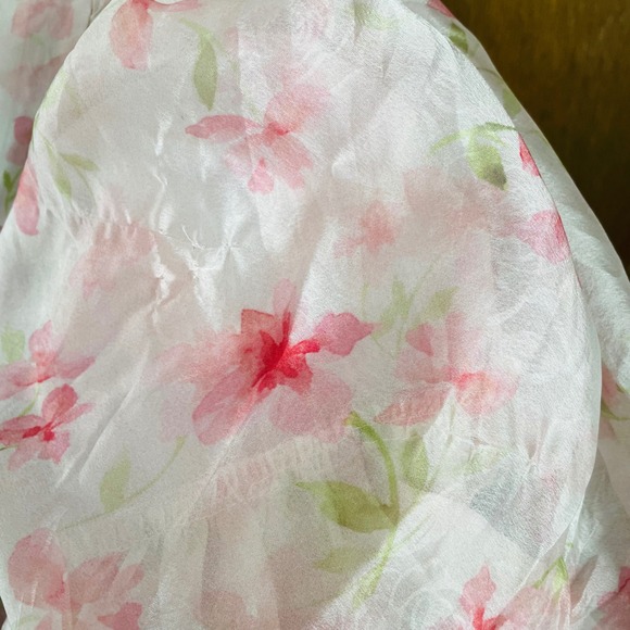 NWT Worth Collective Harlow Smocked Maxi Dress Puff Sleeve Pink Floral Chiffon S - Picture 9 of 12